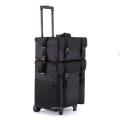 2 in 1 Rolling Studio Makeup Case Trolley Travel Cosmetic Train Cases on Wheels Detachable Professional Portable Makeup Bag